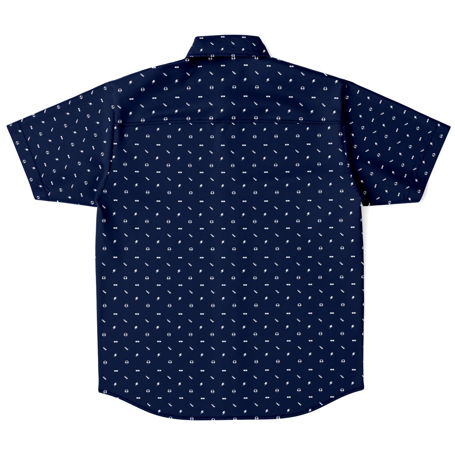 Power Pattern Button Down T-Shirt